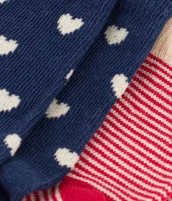 Petit Bateau Socken, Schühchen*2er-Set Babysocken aus Baumwolljersey mit Herzen variante 1