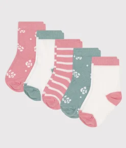 Petit Bateau Socken, Schühchen*5er-Set Baby-Socken aus geblümter Baumwolle für Mädchen variante 1