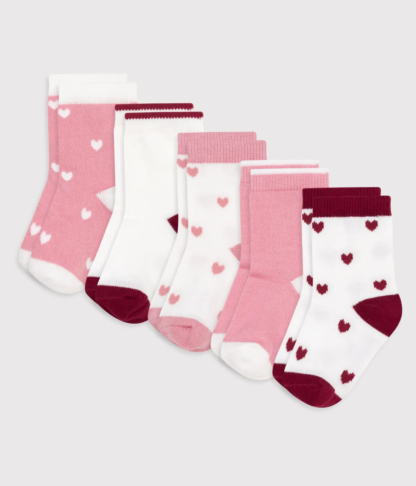 Petit Bateau Socken, Schühchen*5er-Set Baby-Socken mit Herz-Motiv variante 1