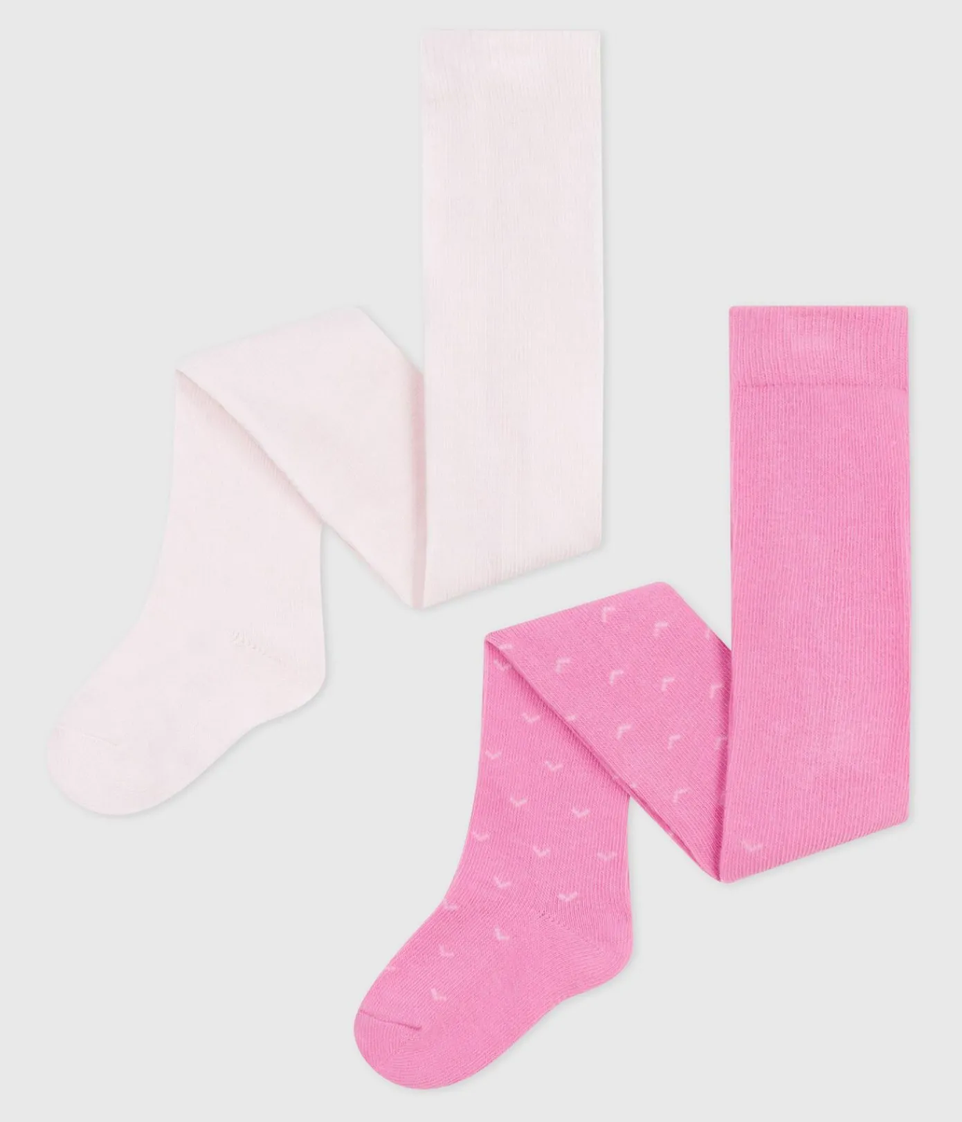 Petit Bateau Socken, Schühchen*2er-Set Baby-Strumpfhosen aus Baumwolljersey BOUDOIR/ FLEUR