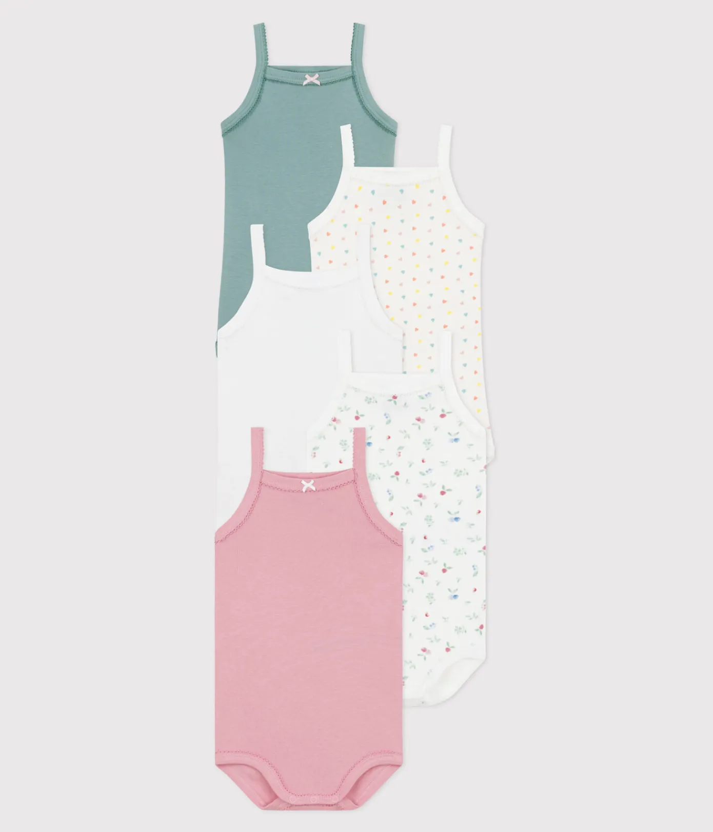 Petit Bateau Bodys*5er-Set Baby-Trägerbodys aus Baumwolle mit Blumenmuster variante 1
