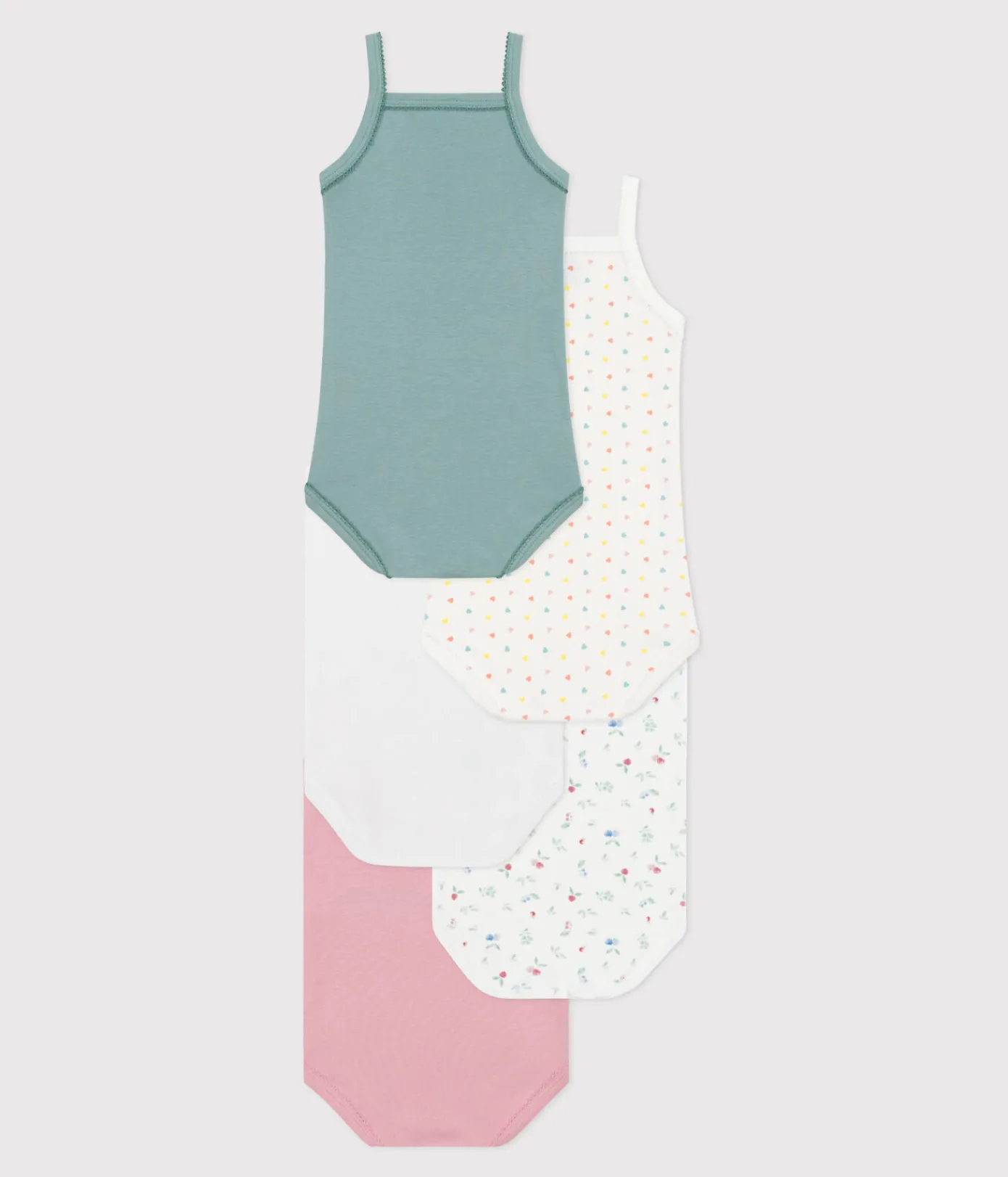 Petit Bateau Bodys*5er-Set Baby-Trägerbodys aus Baumwolle mit Blumenmuster variante 1