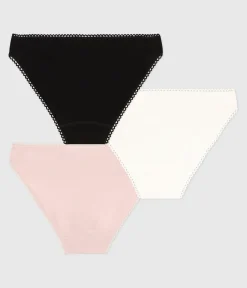 Petit Bateau Bhs, Slips, Bodys*3er-Set Damen-Slips aus einfarbigem Baumwoll-Elastan variante 1