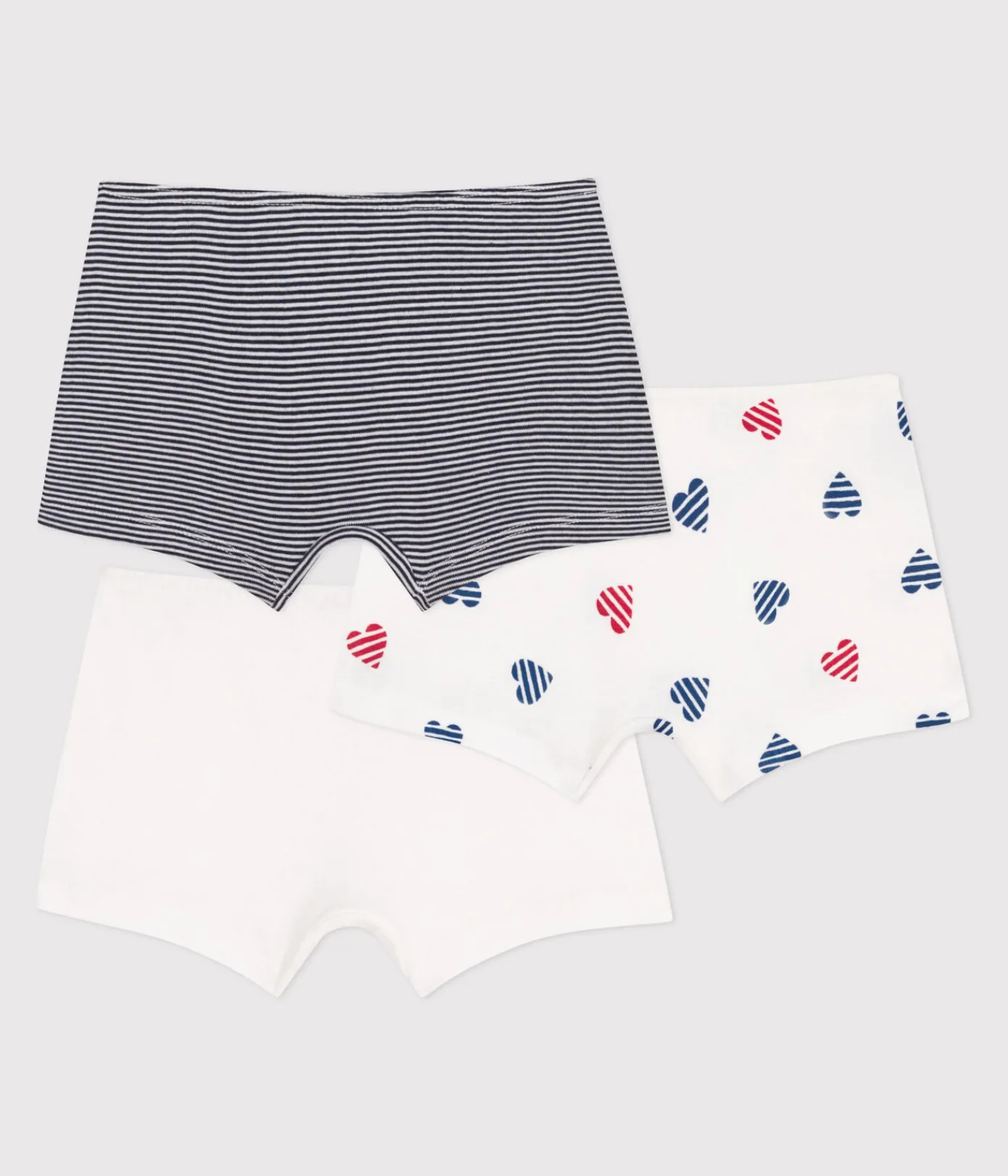 Petit Bateau Unterhosen, Shortys*3er-Set hohe Kinder-Shortys aus Baumwolle mit Herzmotiv variante 1