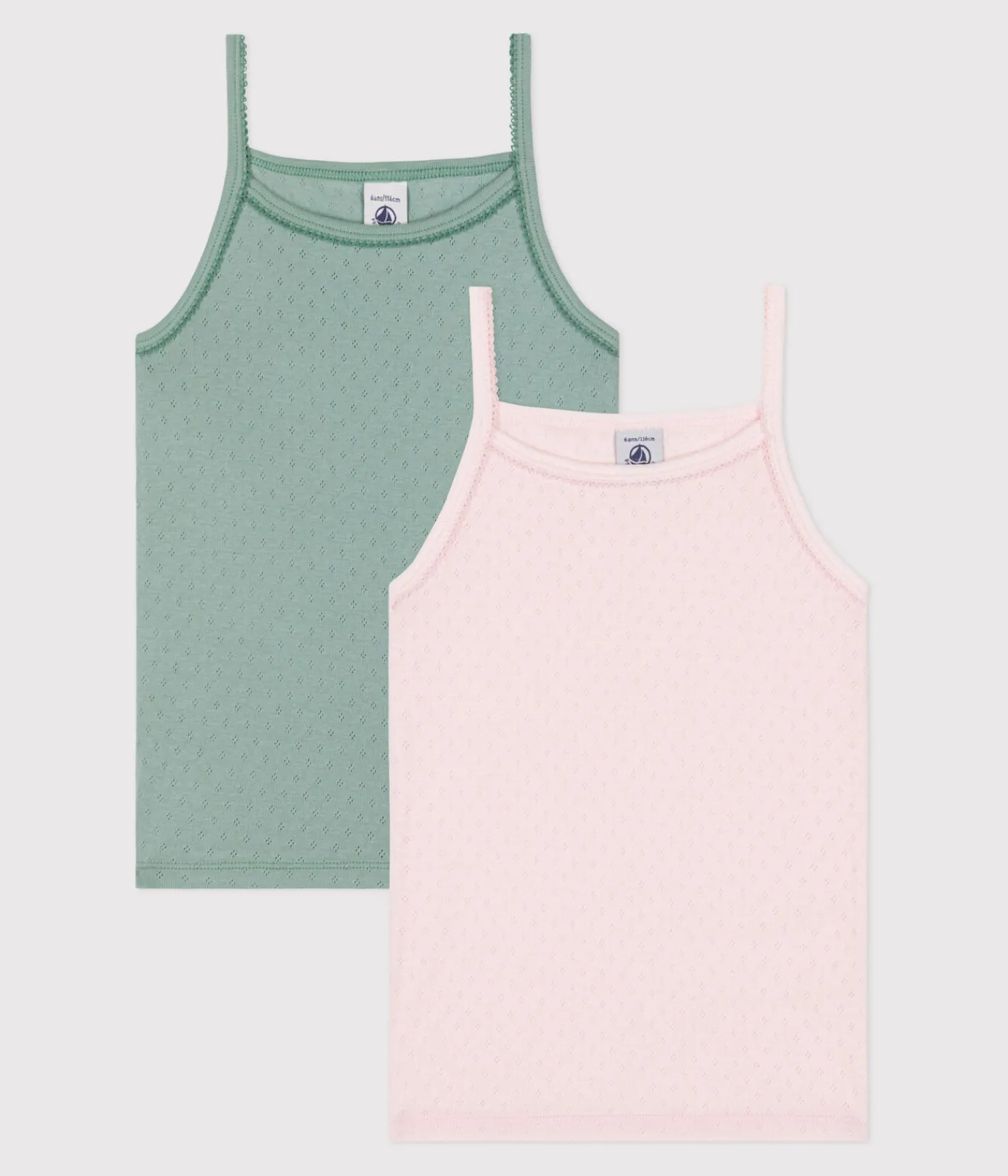 Petit Bateau Unterhemden, Tanktops|T-Shirts, Tops, Oberteile*2er-Set Kinder Spaghetti-Tops aus Baumwolle variante 1