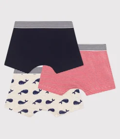 Petit Bateau Unterhosen, Boxershorts*3er-Set Kinder-Boxershorts aus Baumwolle mit Wal-Motiv variante 1