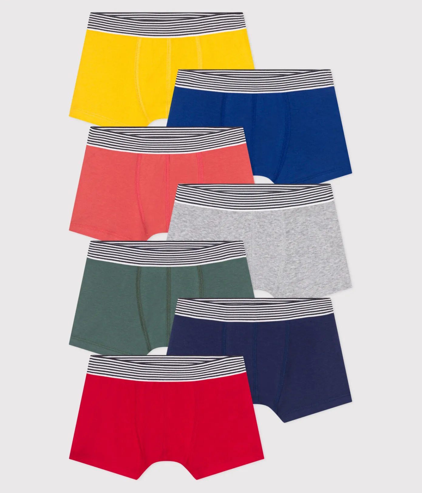 Petit Bateau Unterhosen, Boxershorts*7er-Set Kinder-Boxershorts aus einfarbiger Baumwolle variante 1