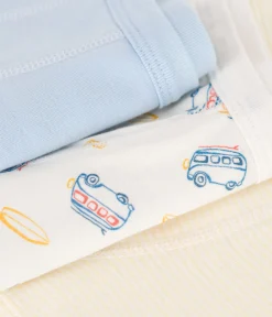 Petit Bateau Unterhosen, Boxershorts*3er-Set Kinder-Boxershorts aus Baumwolle mit überzogenem Bund mit Minibus-Motiv variante 1