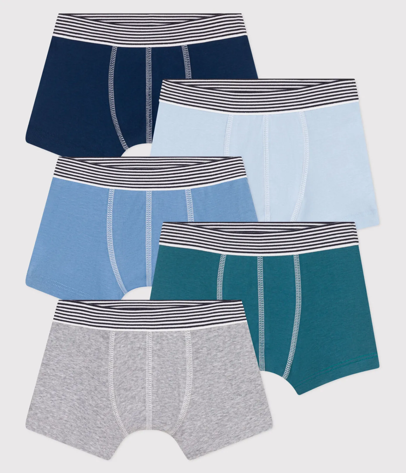 Petit Bateau Unterhosen, Boxershorts*5er-Set Kinder-Boxershorts aus einfarbiger Baumwolle variante 1