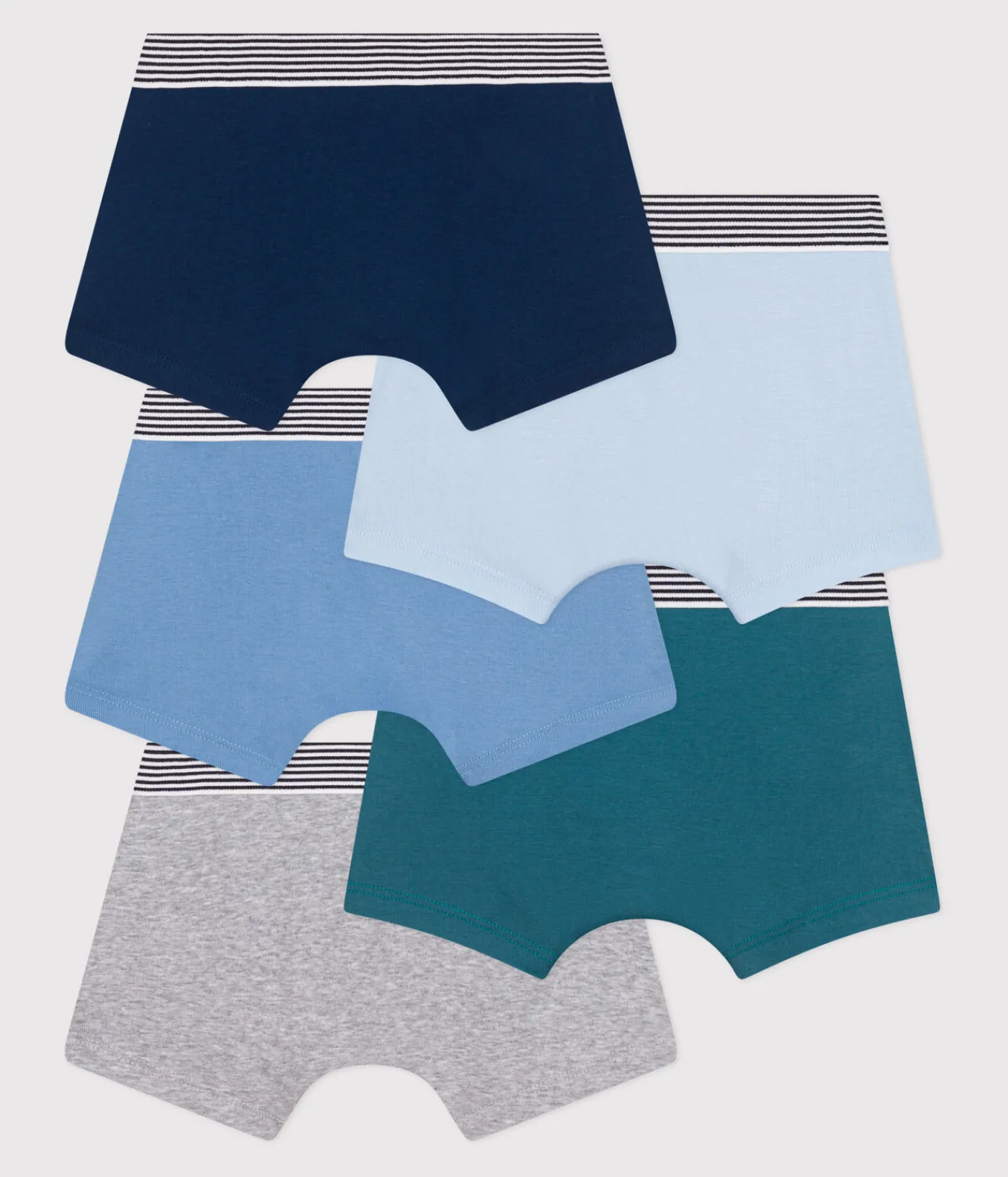 Petit Bateau Unterhosen, Boxershorts*5er-Set Kinder-Boxershorts aus einfarbiger Baumwolle variante 1