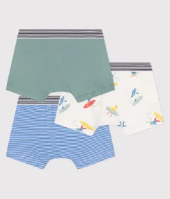 Petit Bateau Unterhosen, Boxershorts*3er-Set Kinder-Boxershorts aus Baumwolle mit Surf-Motiven variante 1