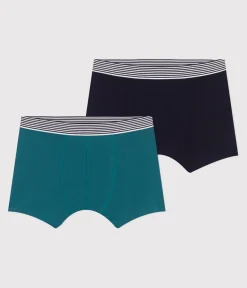 Petit Bateau Herren|Unterhosen, Boxershorts*2er-Set Kinder-Boxershorts aus einfarbiger Baumwolle mit Elastan variante 2