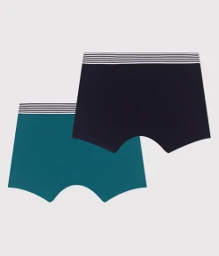 Petit Bateau Herren|Unterhosen, Boxershorts*2er-Set Kinder-Boxershorts aus einfarbiger Baumwolle mit Elastan variante 2