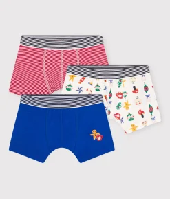 Petit Bateau Unterhosen, Boxershorts*3er-Set Kinder-Boxershorts aus Baumwolle mit Weihnachts-Motiven variante 1