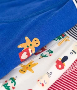 Petit Bateau Unterhosen, Boxershorts*3er-Set Kinder-Boxershorts aus Baumwolle mit Weihnachts-Motiven variante 1