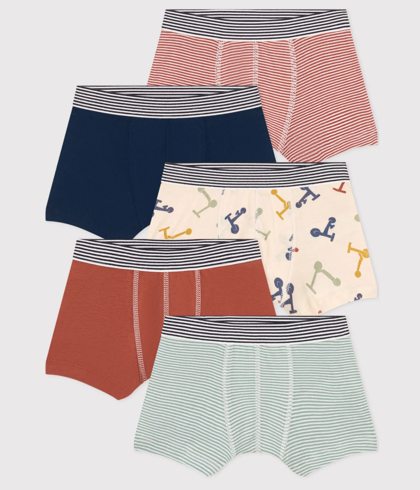 Petit Bateau Unterhosen, Boxershorts*5er-Set Kinder-Boxershorts mit Rollermotiv aus Baumwolle variante 1