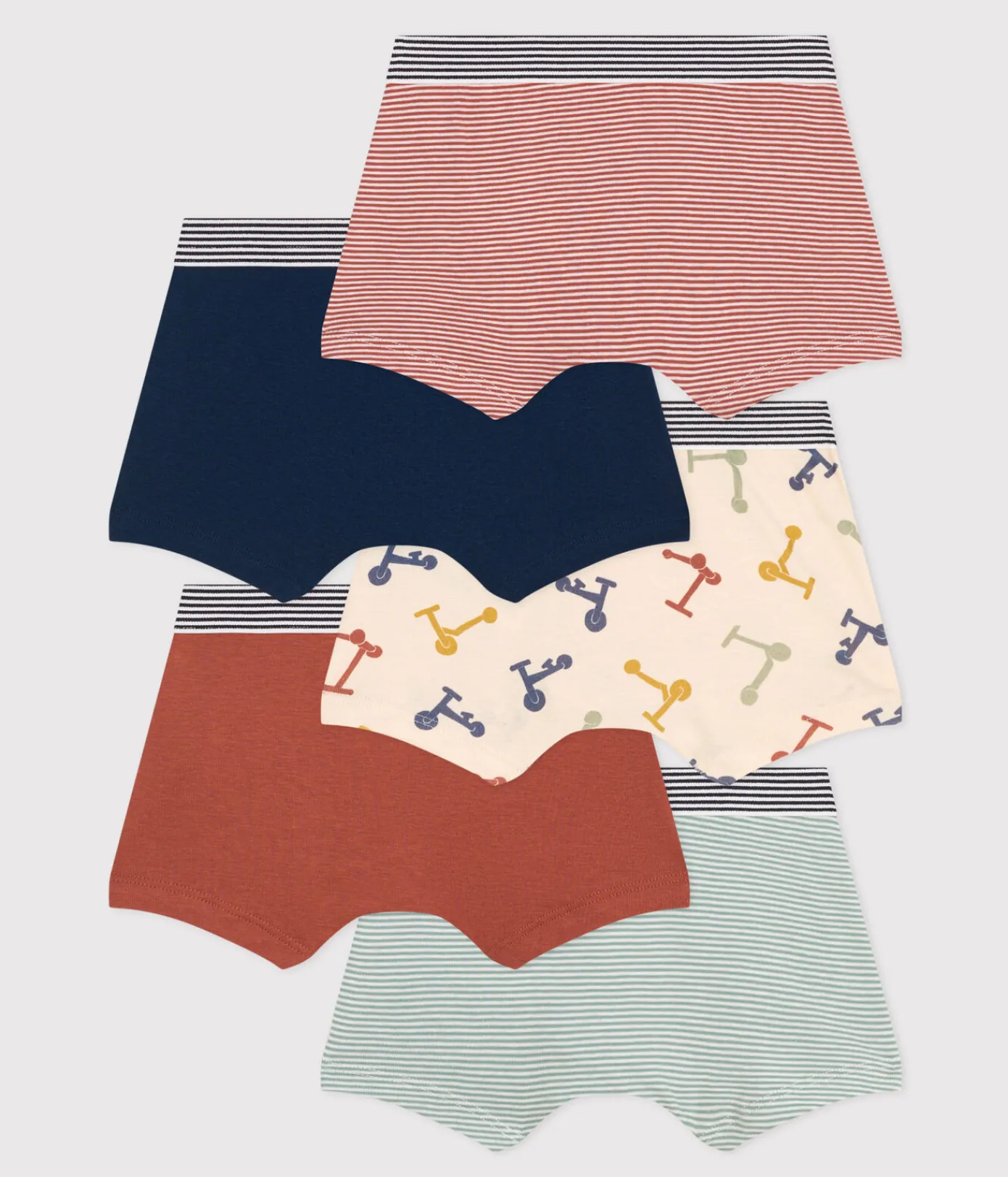Petit Bateau Unterhosen, Boxershorts*5er-Set Kinder-Boxershorts mit Rollermotiv aus Baumwolle variante 1