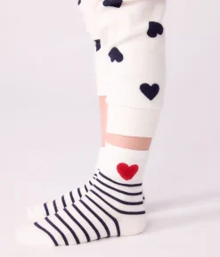 Petit Bateau Socken, Strumpfhosen*3er-Set Kinder-Kinderkniestrümpfe Baumwolle mit Streifen und Herzen variante 1