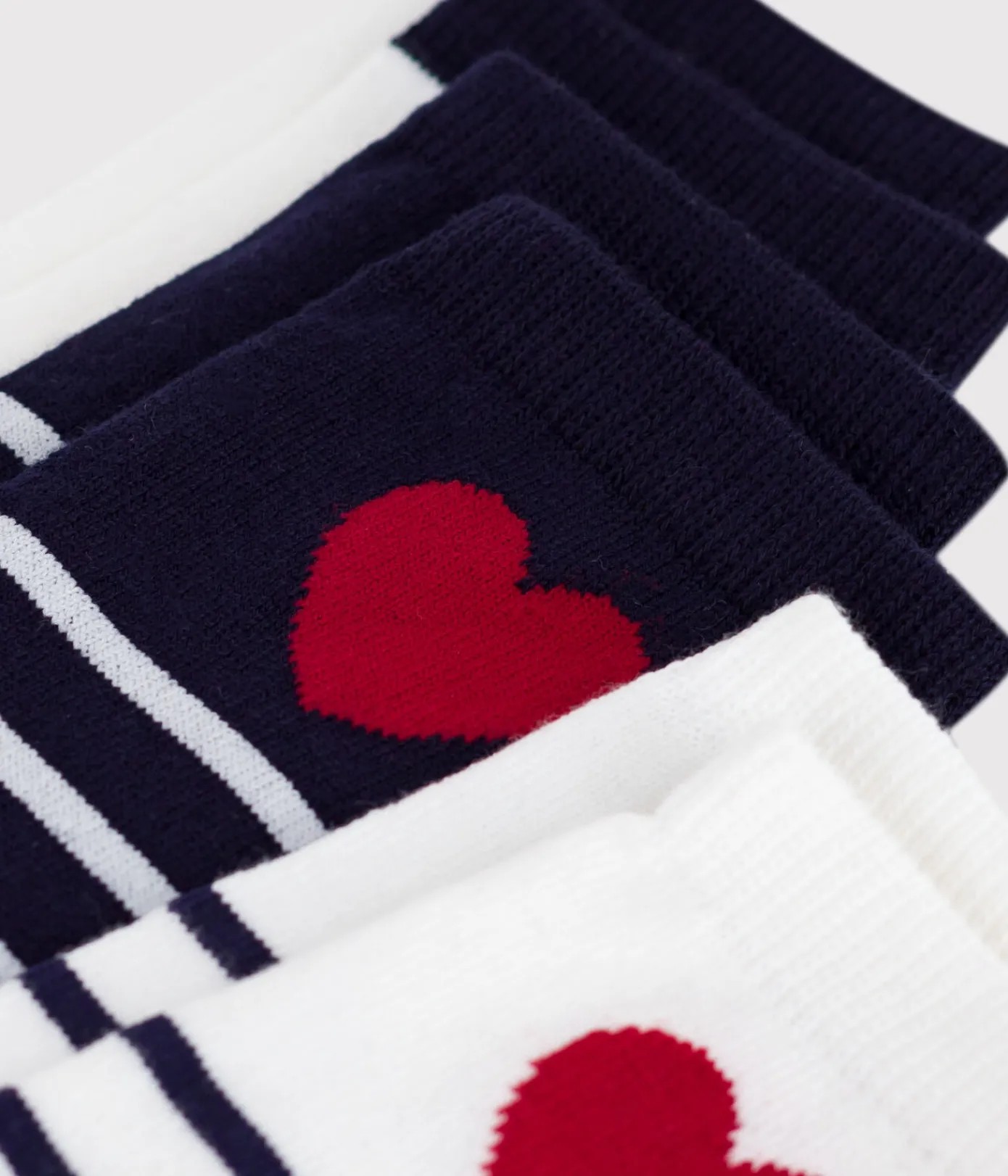 Petit Bateau Socken, Strumpfhosen*3er-Set Kinder-Kinderkniestrümpfe Baumwolle mit Streifen und Herzen variante 1