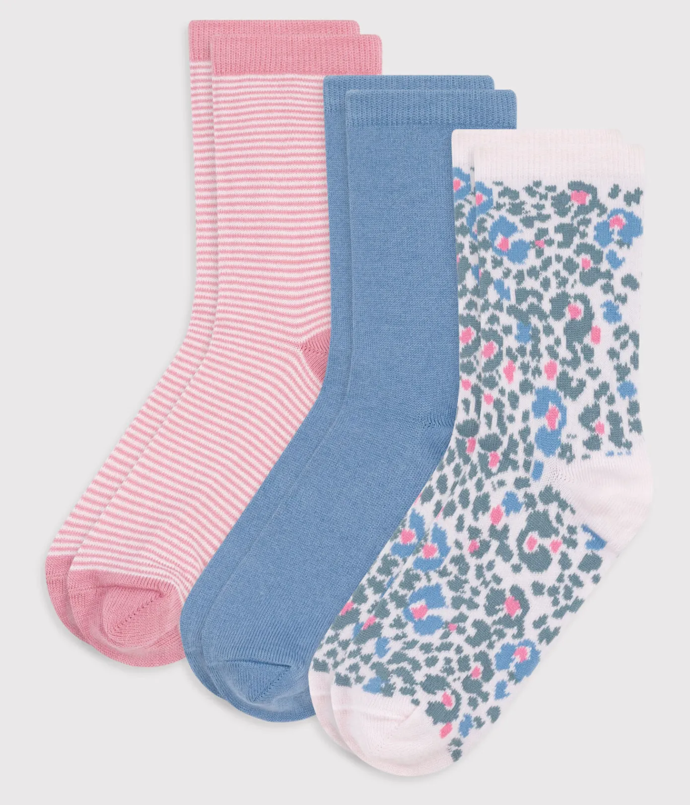Petit Bateau Socken, Strumpfhosen*3er-Set Kinder-Kniestrümpfe aus Baumwolle mit Leoparden-Motiv variante 1