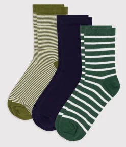 Petit Bateau Socken, Hausschuhe*3er-Set Kinder-Kniestrümpfe aus Baumwolle mit Streifen variante 1