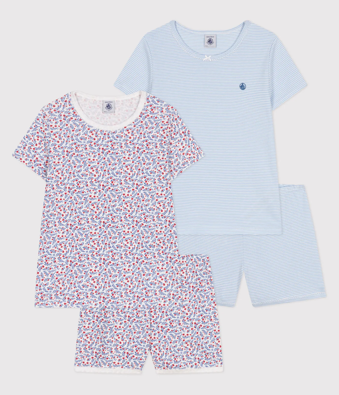 Petit Bateau Schlafanzüge, Nachthemden*2er-Set Kinder-Kurzpyjamas aus Baumwolle variante 1
