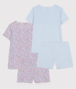 Petit Bateau Schlafanzüge, Nachthemden*2er-Set Kinder-Kurzpyjamas aus Baumwolle variante 1