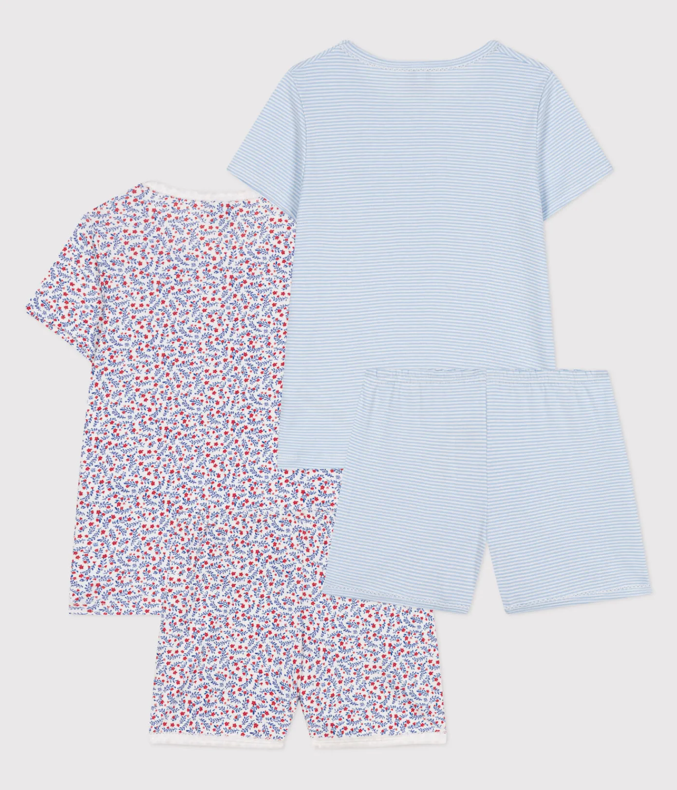 Petit Bateau Schlafanzüge, Nachthemden*2er-Set Kinder-Kurzpyjamas aus Baumwolle variante 1