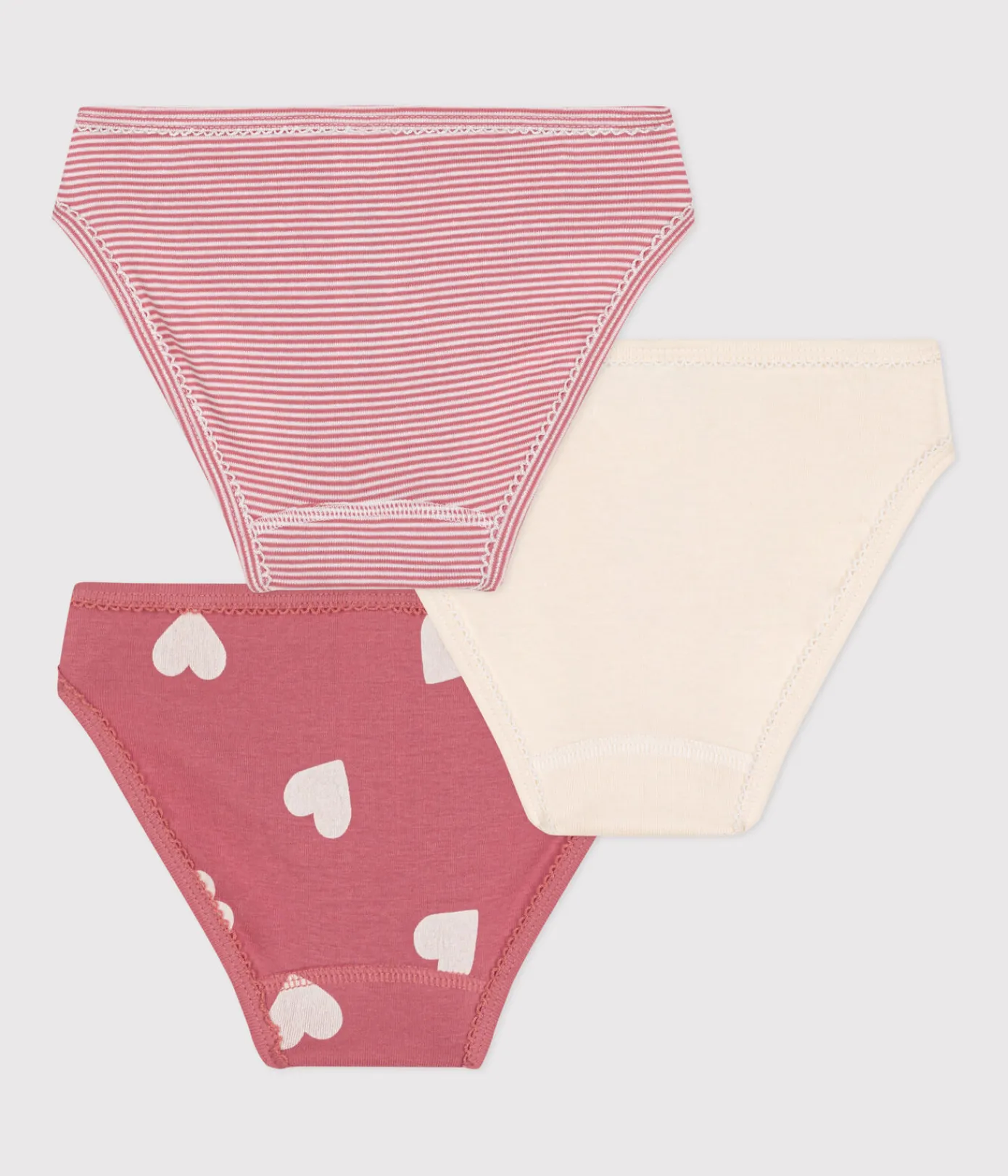 Petit Bateau Unterhosen, Shortys*3er-Set Kinder-Slips aus Baumwolle mit Herzmotiv variante 1
