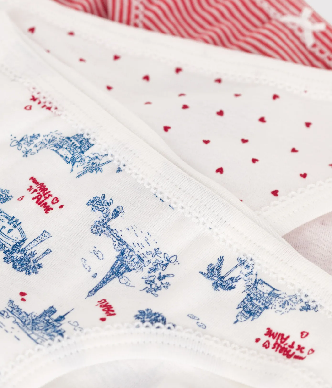 Petit Bateau Unterhosen, Shortys*3er-Set Kinder-Slips aus Baumwolle mit Paris-Motiv variante 1