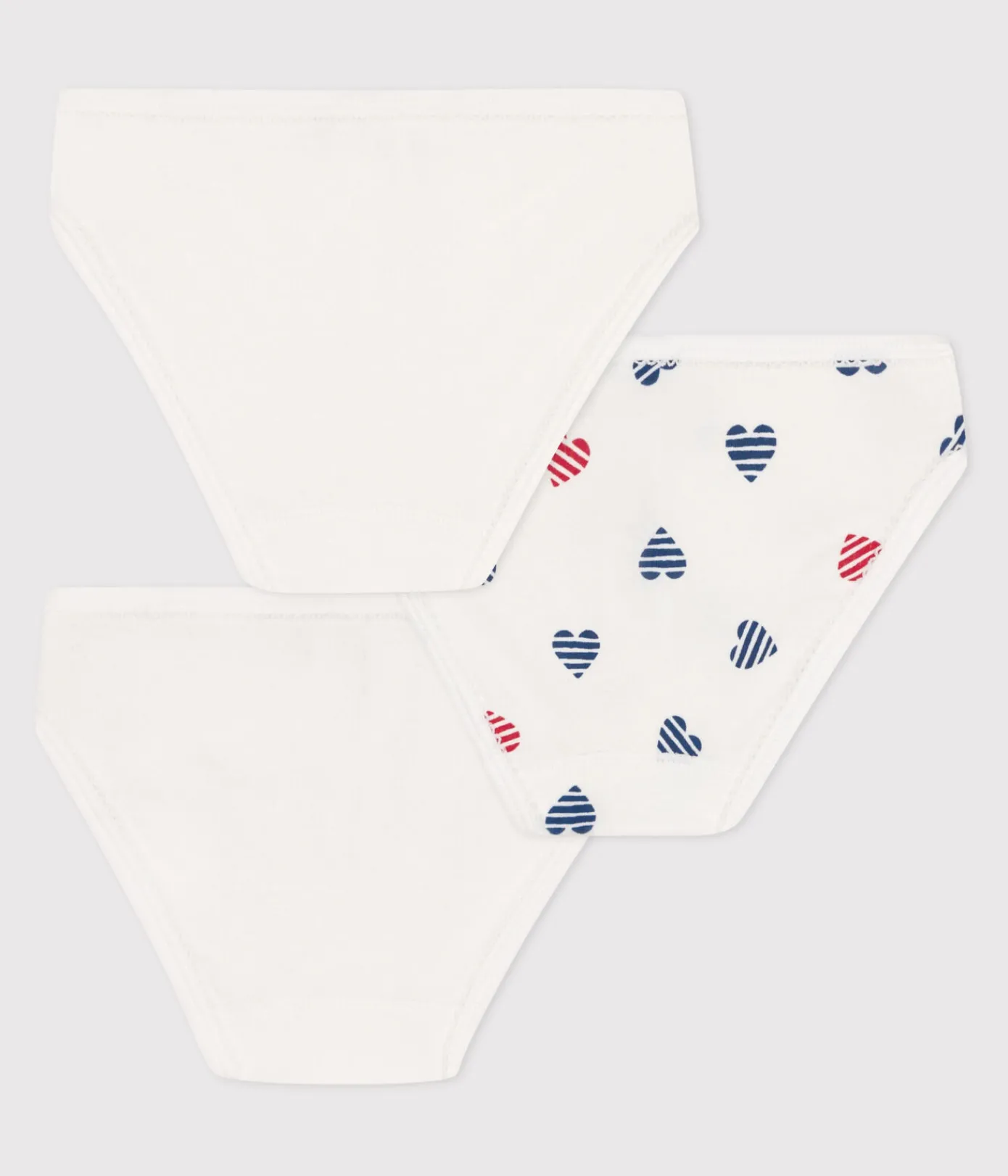 Petit Bateau Unterhosen, Shortys*3er-Set Kinder-Slips aus Baumwolle mit Herz-Motiv variante 1