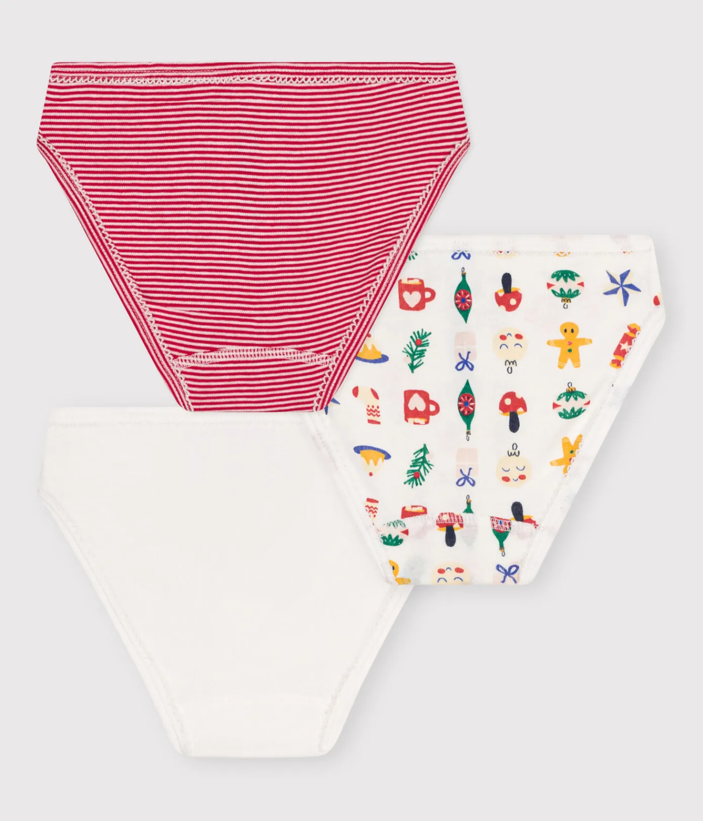 Petit Bateau Unterhosen, Shortys*3er-Set Kinder-Slips aus Baumwolle mit Weihnachtsmotiv variante 1