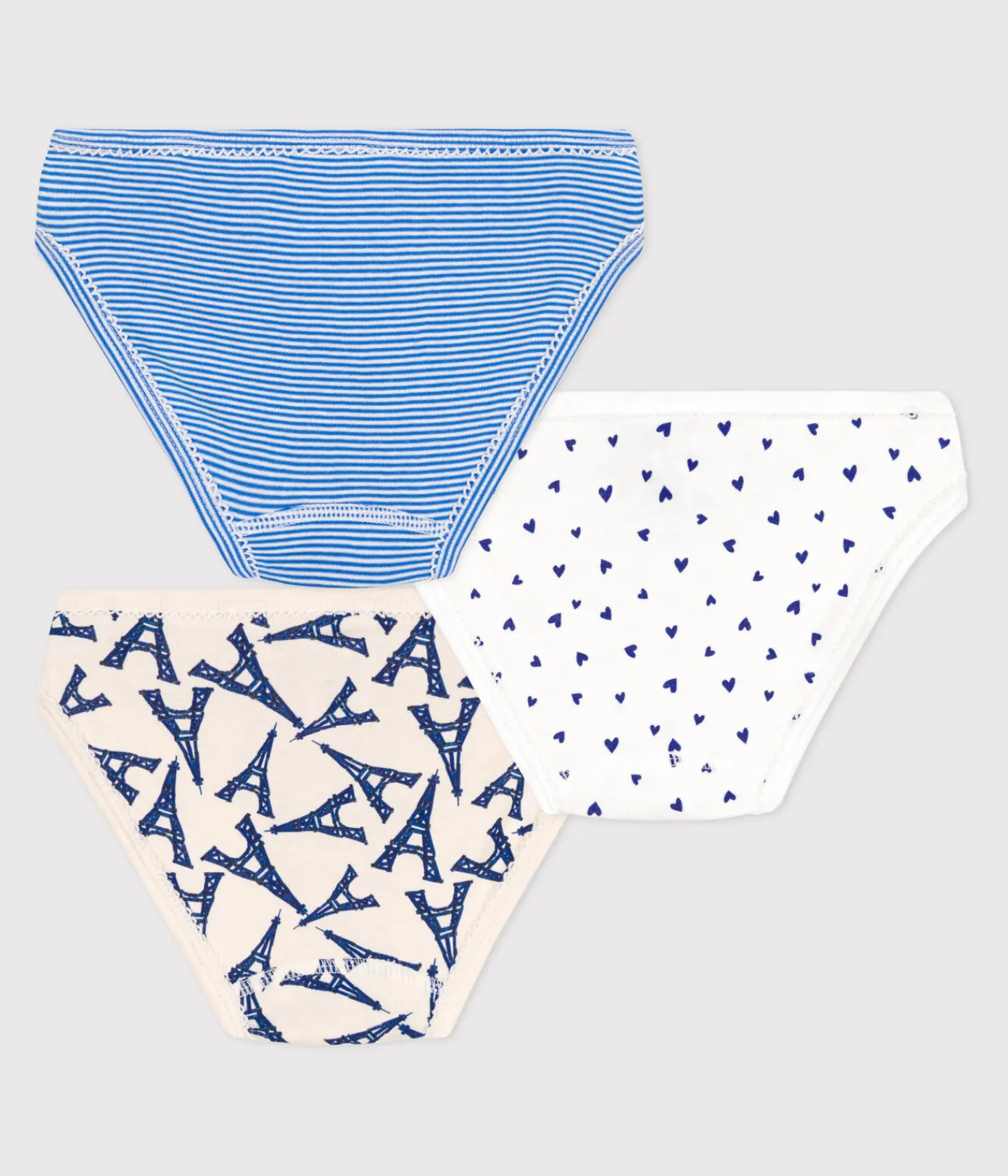 Petit Bateau Unterhosen, Shortys*3er-Set Kinder-Slips aus Baumwolle mit Paris-Motiv variante 1