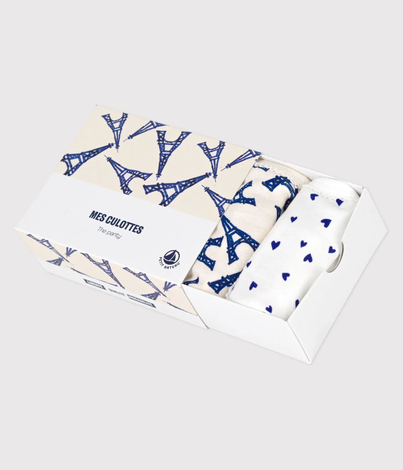Petit Bateau Unterhosen, Shortys*3er-Set Kinder-Slips aus Baumwolle mit Paris-Motiv variante 1
