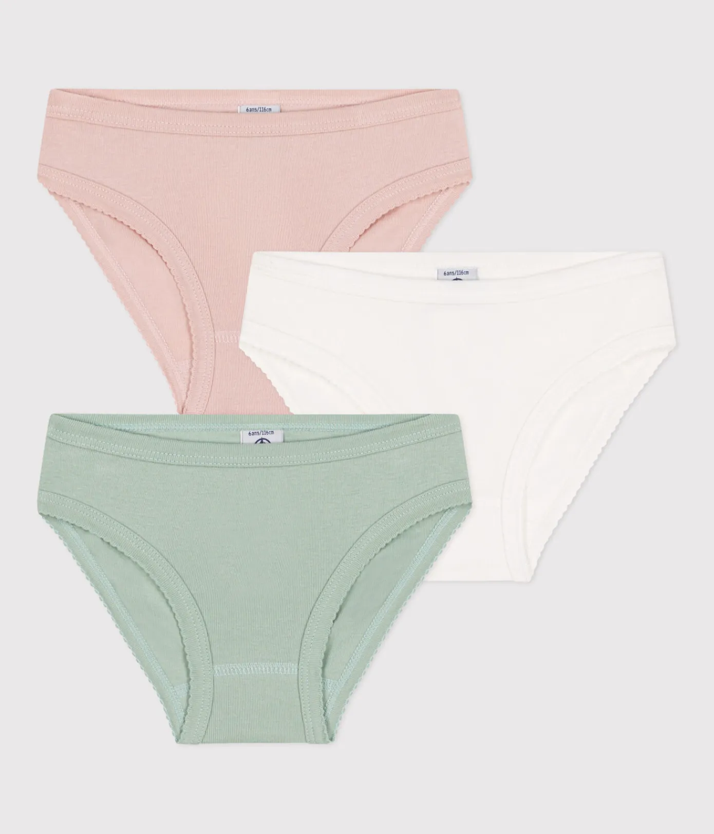 Petit Bateau Unterhosen, Shortys*3er-Set Kinder-Slips aus einfarbiger Baumwolle variante 1
