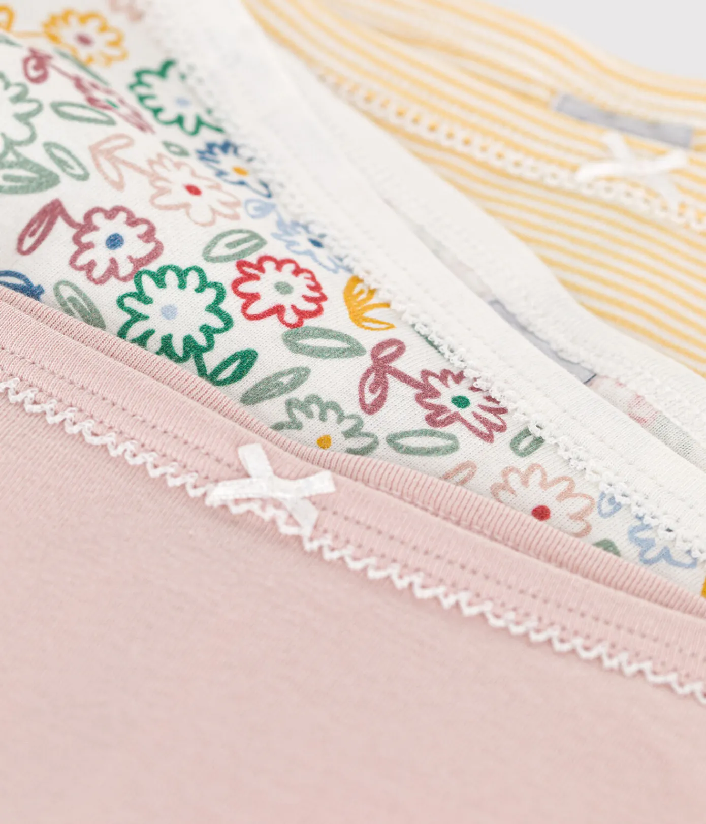 Petit Bateau Unterhosen, Shortys*3er-Set Kinder-Slips High Waist aus Baumwolle mit Blumenmotiv variante 1