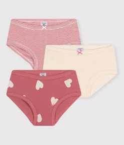Petit Bateau Unterhosen, Shortys*3er-Set Kinder-Slips High-Waist aus Baumwolle mit Herzmotiv variante 1