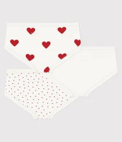 Petit Bateau Unterhosen, Shortys*3er-Set Kinder-Slips High-Waist aus Baumwolle mit Herzmotiv variante 1