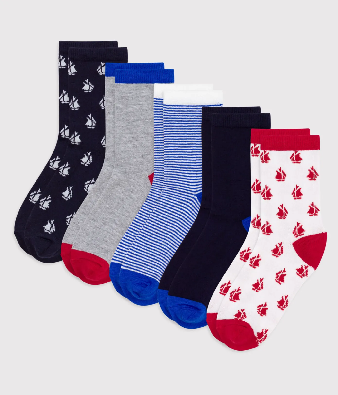 Petit Bateau Socken, Hausschuhe*5er-Set Kinder-Socken aus Baumwolle mit Schiffmotiv variante 1