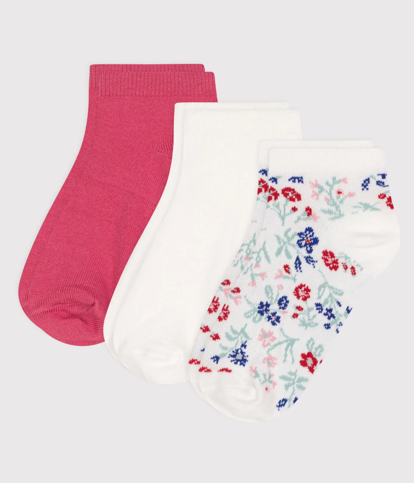 Petit Bateau Socken, Strumpfhosen*3er-Set Kinder-Socken aus Baumwolle mit Blumenmotiv für Mädchen variante 1