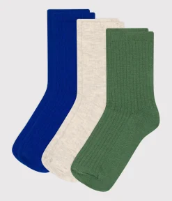 Petit Bateau Socken, Hausschuhe*3er-Set Kinder-Socken aus einfarbiger Baumwolle variante 1
