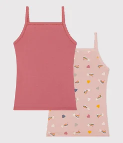 Petit Bateau Unterhemden, Tanktops|T-Shirts, Tops, Oberteile*2er-Set Kinder-Spaghetti-Tops aus Baumwolle mit Herzmotiv variante 1