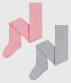 Petit Bateau Socken, Strumpfhosen*2er-Set Kinder-Strumpfhosen aus Baumwolljersey rosa CHARME/ FUMEE
