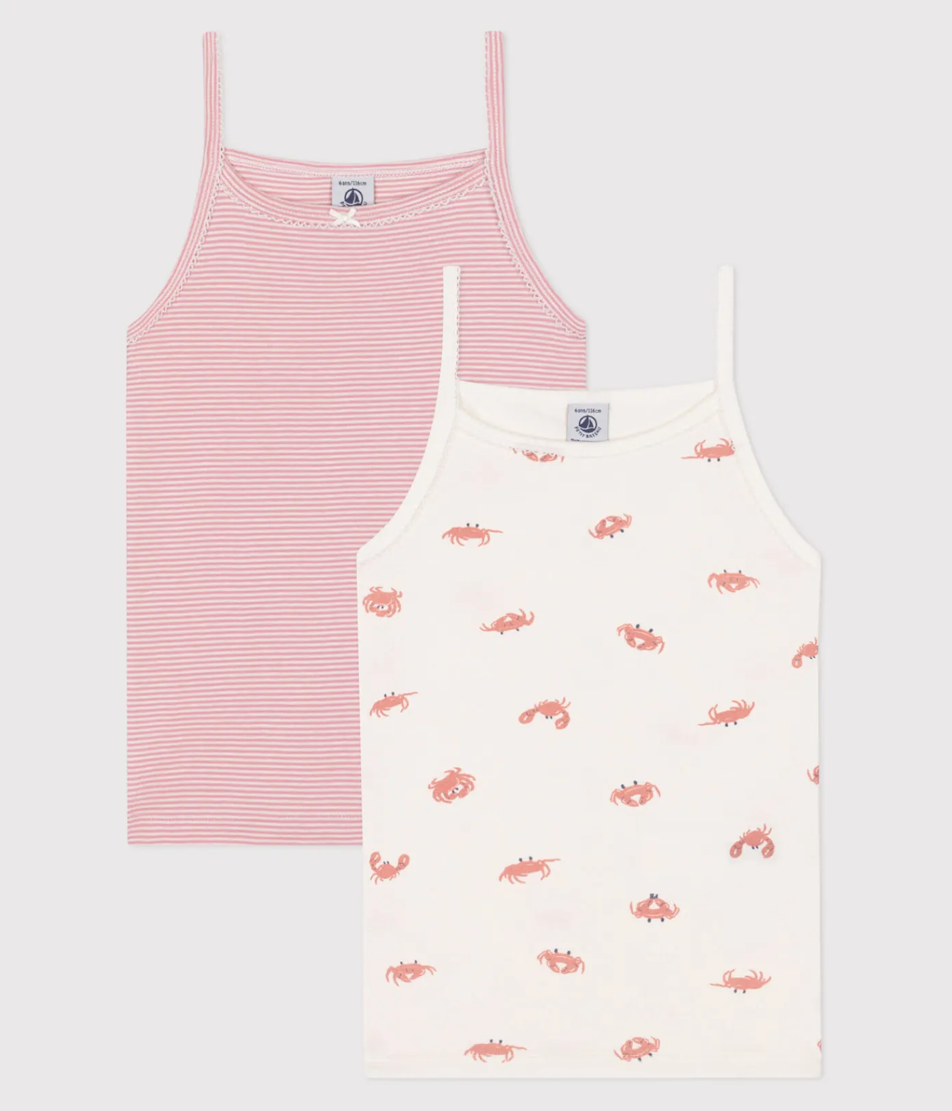 Petit Bateau Unterhemden, Tanktops|T-Shirts, Tops, Oberteile*2er-Set Kinder-Unterhemden aus bedruckter Baumwolle variante 1