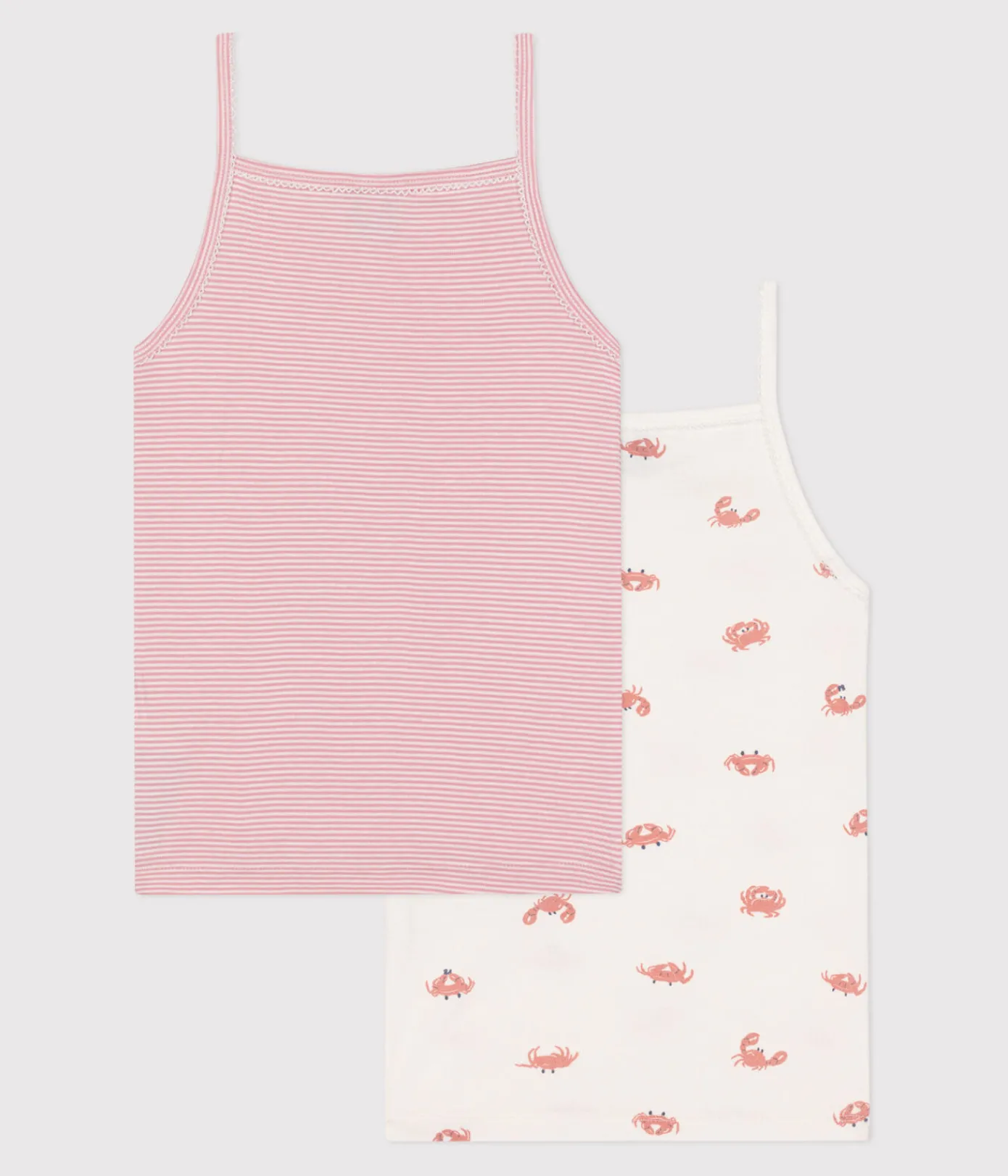 Petit Bateau Unterhemden, Tanktops|T-Shirts, Tops, Oberteile*2er-Set Kinder-Unterhemden aus bedruckter Baumwolle variante 1