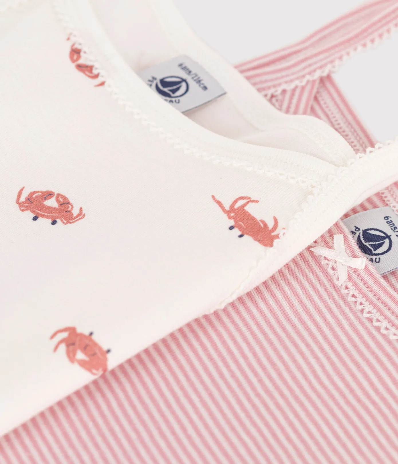 Petit Bateau Unterhemden, Tanktops|T-Shirts, Tops, Oberteile*2er-Set Kinder-Unterhemden aus bedruckter Baumwolle variante 1