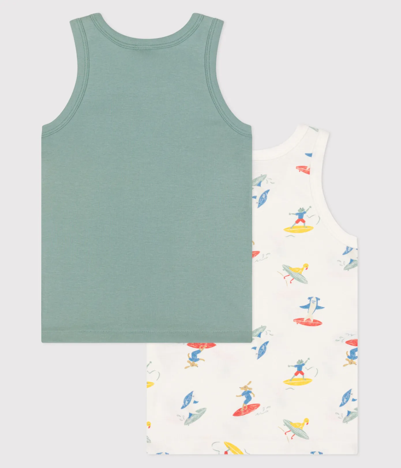 Petit Bateau Unterhemden, Tanktops|T-Shirts, Poloshirts, Hemden*2er-Set Kinder-Unterhemden aus Baumwolle mit Surf-Motiven variante 1