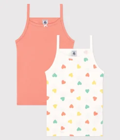 Petit Bateau Unterhemden, Tanktops|T-Shirts, Tops, Oberteile*2er-Set Kinder-Unterhemden aus Baumwolle mit Herzmotiv variante 1