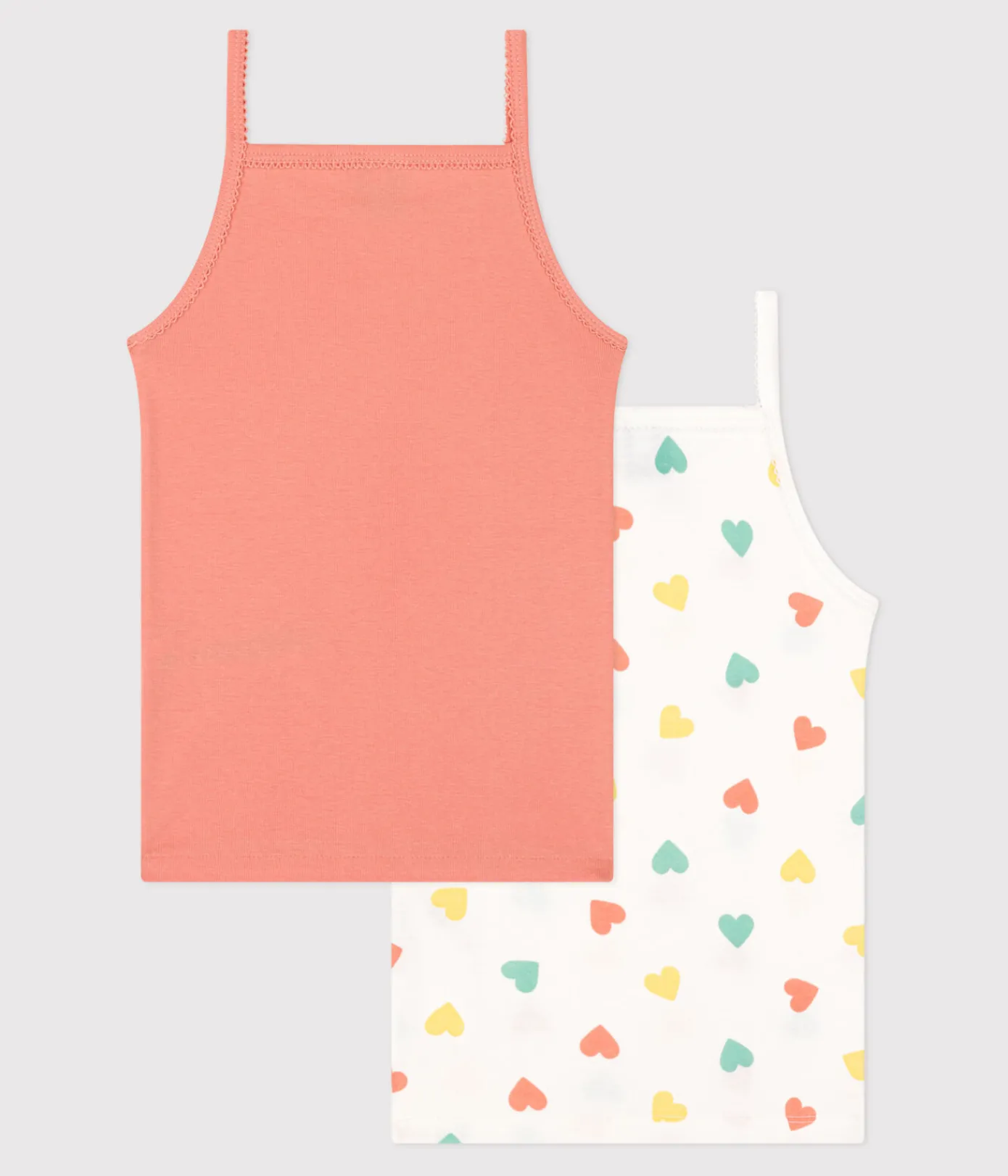 Petit Bateau Unterhemden, Tanktops|T-Shirts, Tops, Oberteile*2er-Set Kinder-Unterhemden aus Baumwolle mit Herzmotiv variante 1
