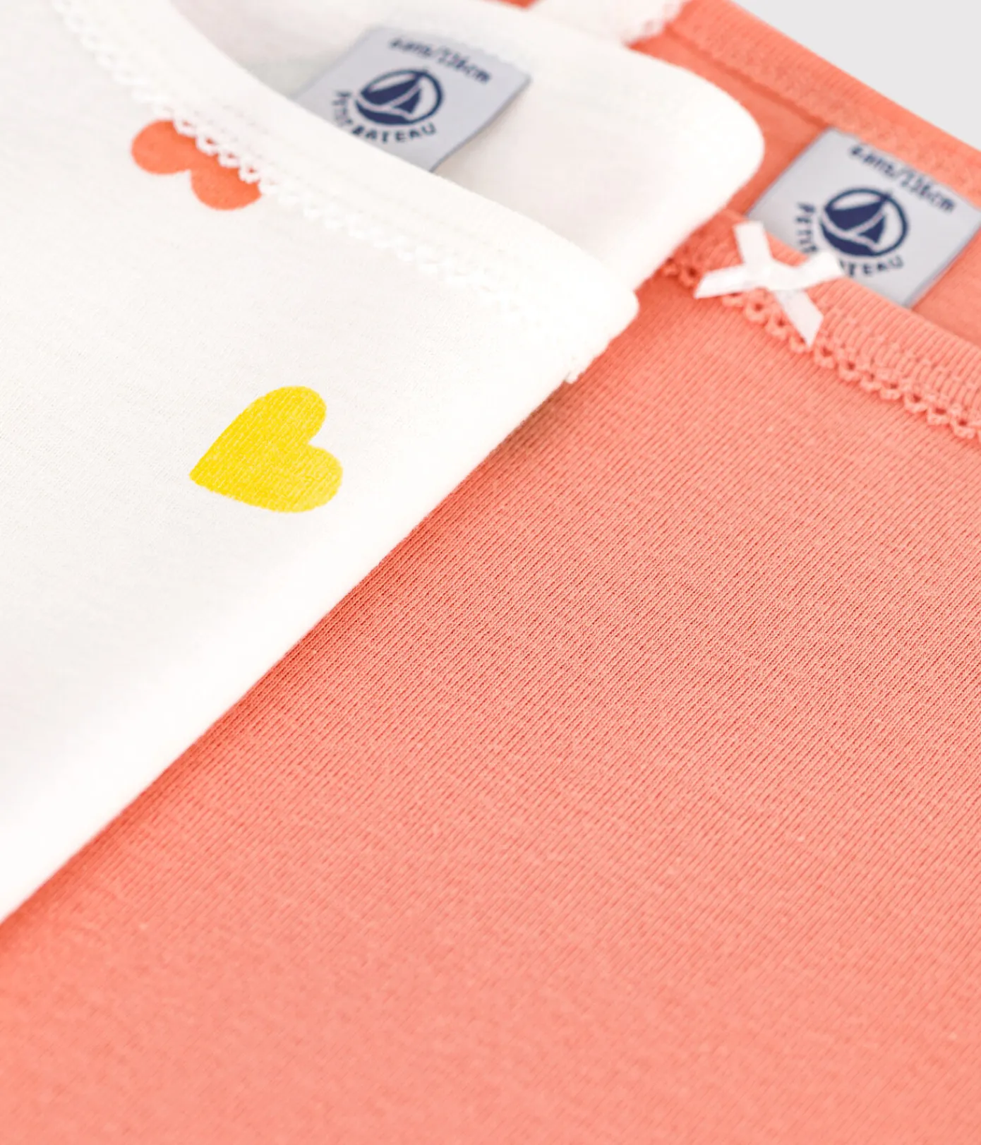 Petit Bateau Unterhemden, Tanktops|T-Shirts, Tops, Oberteile*2er-Set Kinder-Unterhemden aus Baumwolle mit Herzmotiv variante 1